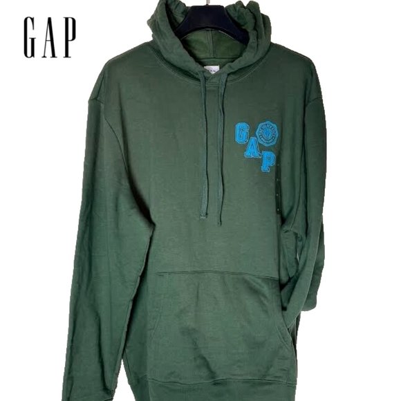 NWT GAP Men XL Crest Athletic Logo Pullover Hoodie Sweatshirt Jacket in Green - Picture 4 of 9
